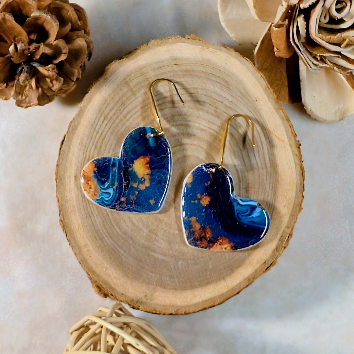 Boucles d’oreilles - Cœur Imprimé Organique