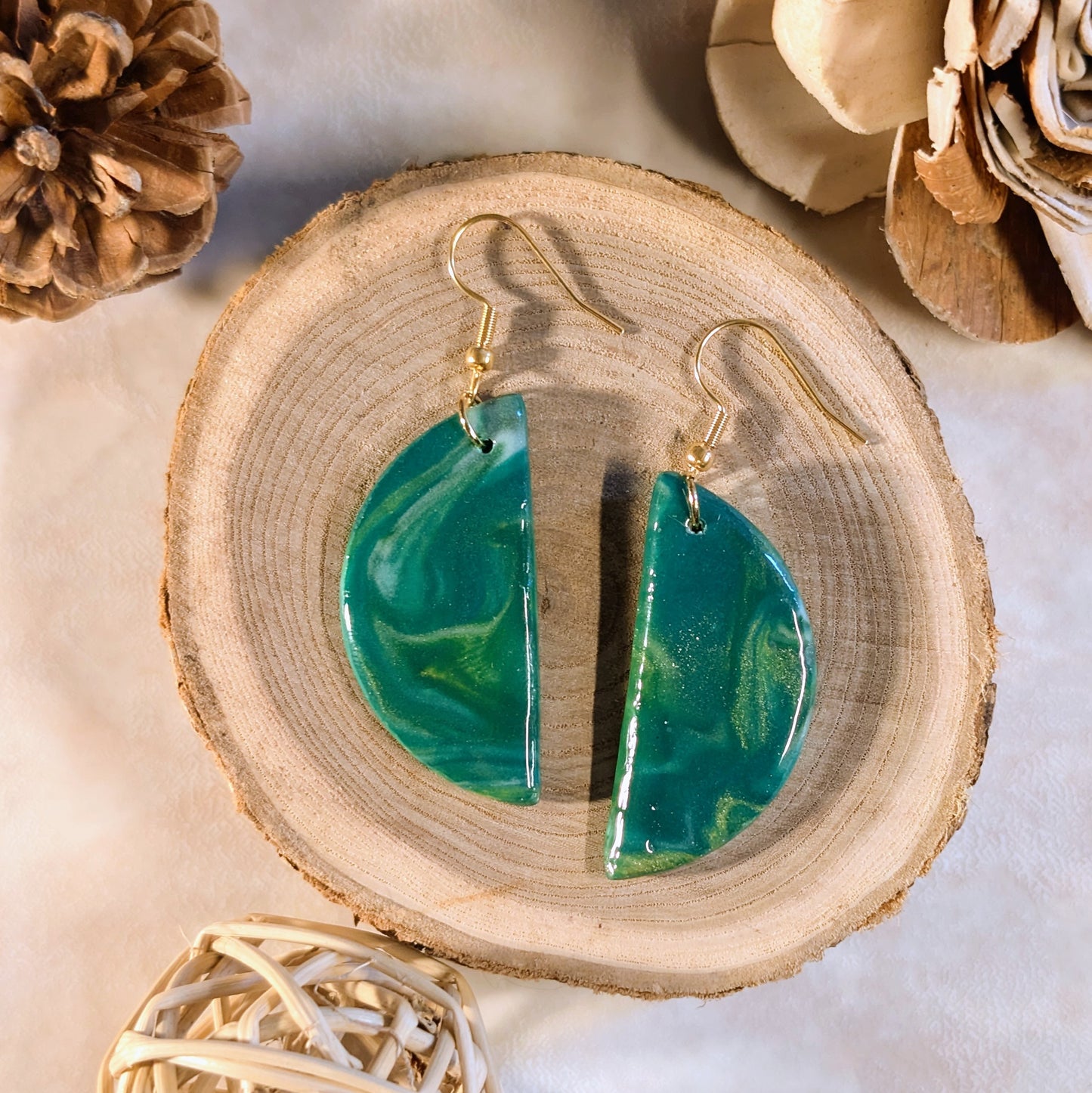 Boucles d’oreilles - Planète Terre, Demi-Cercle