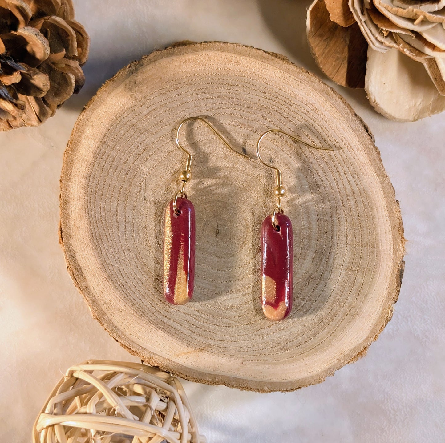 Boucles d’oreilles - Pendantes Bordeaux