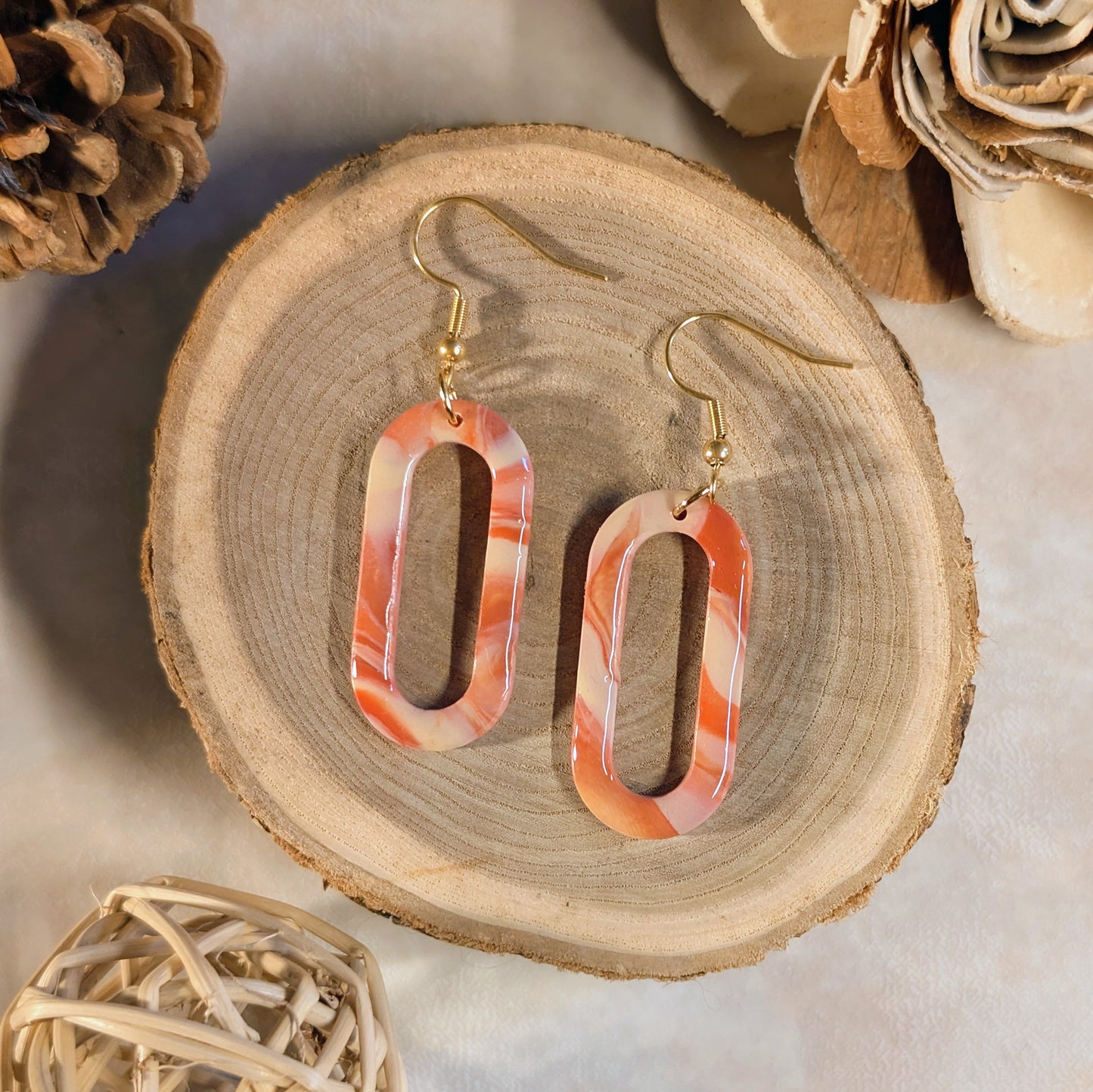 Boucles d’oreilles - Marbre Terracotta