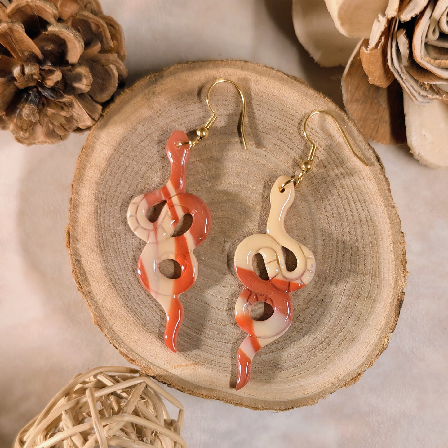 Boucles d’oreilles - Serpent Terracotta