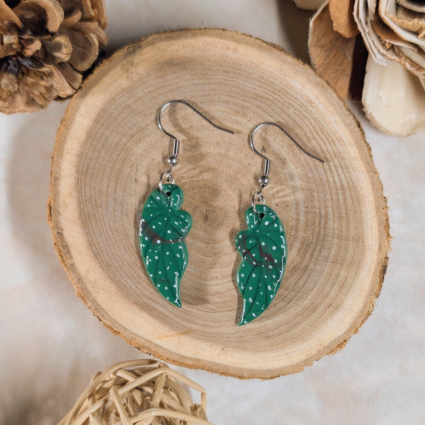 Boucles d’oreilles - Feuilles de Bégonia