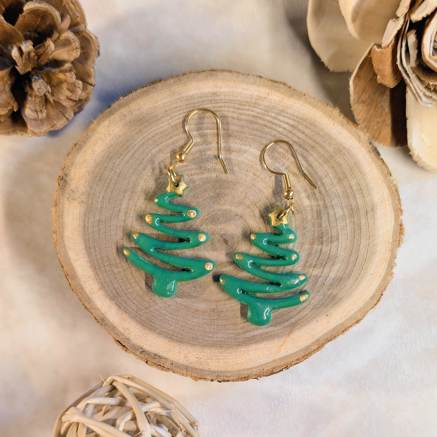 Boucles d’oreilles - Sapin Vert Zigzag