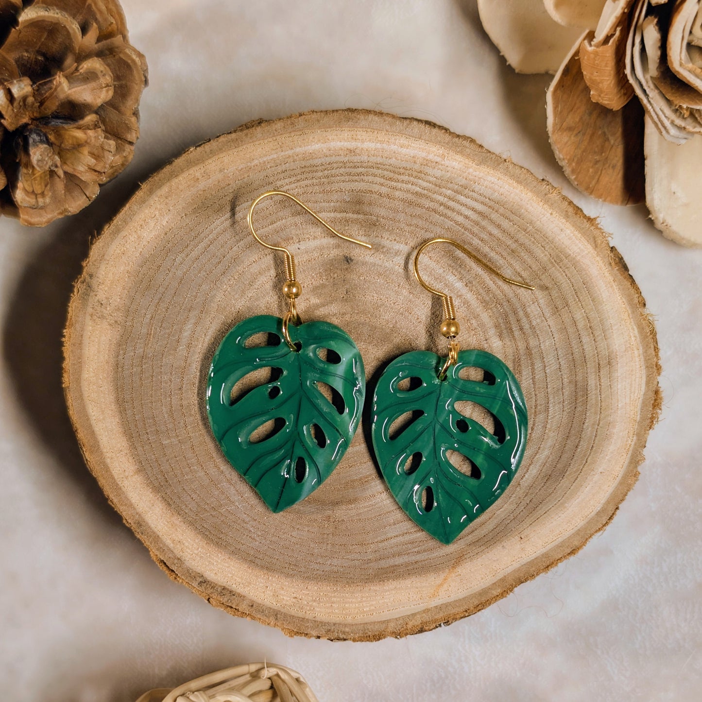 Boucles d’oreilles - Feuilles de Monstera