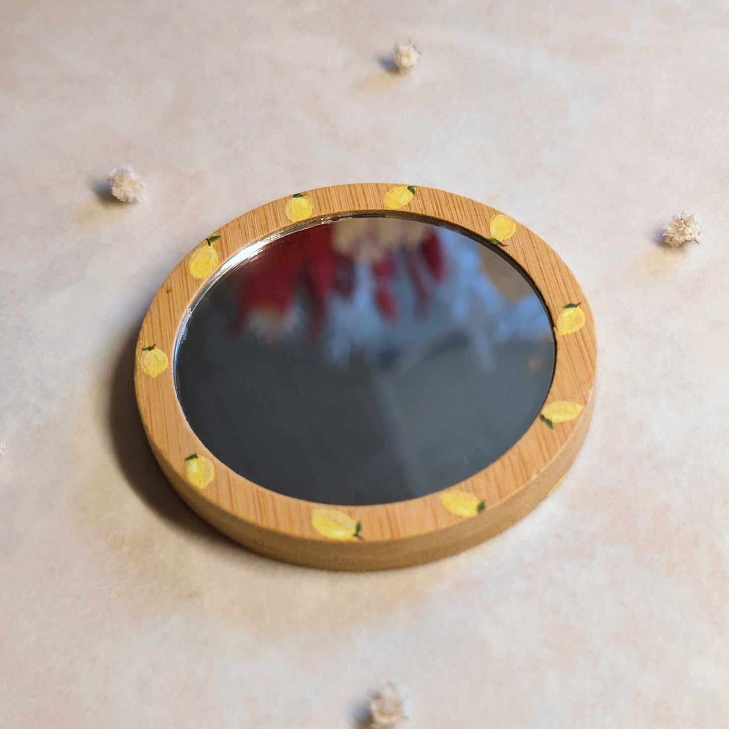 Miroir de poche peint - Citron