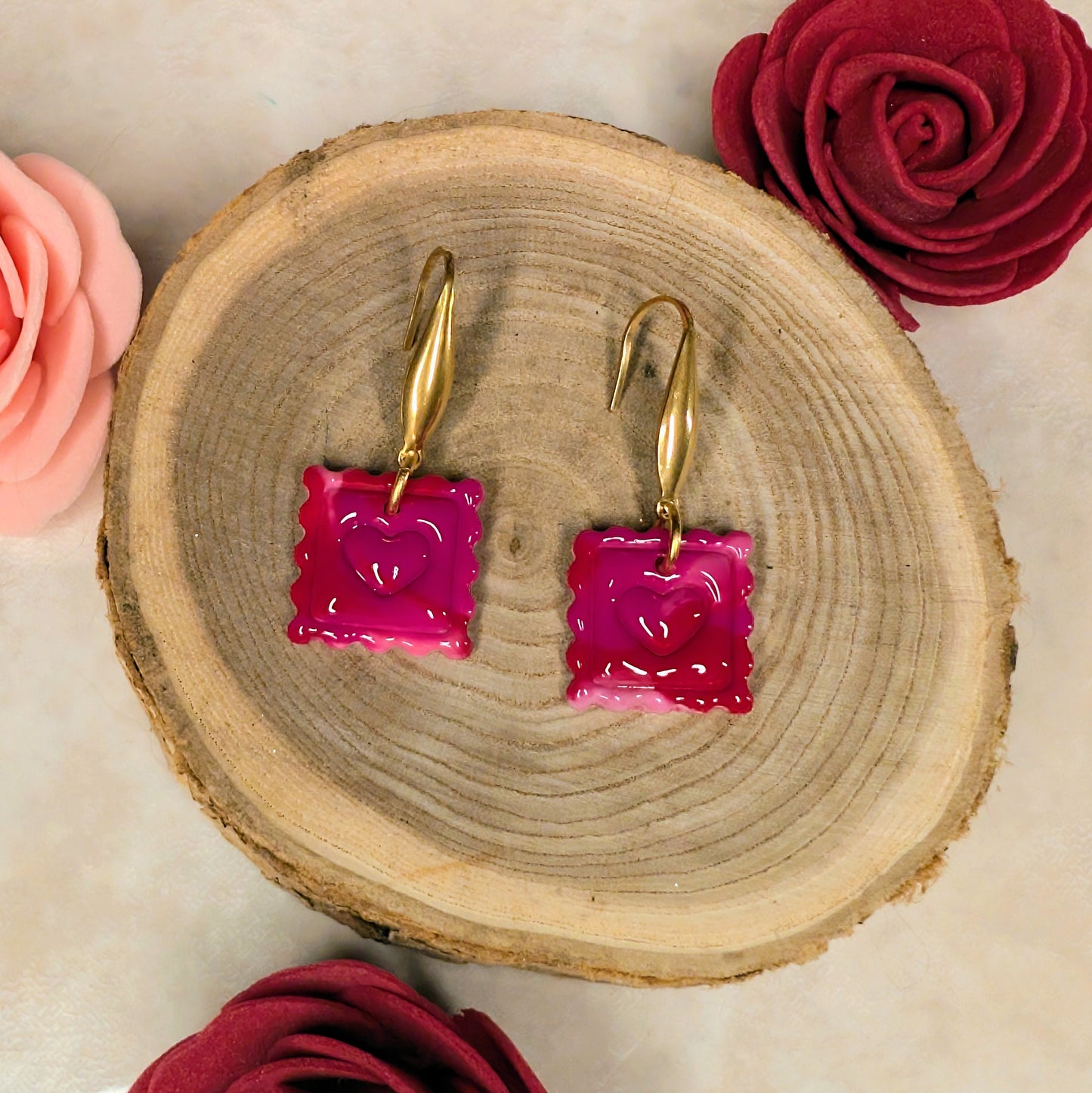 Boucles d’oreilles - St Valentin, timbre