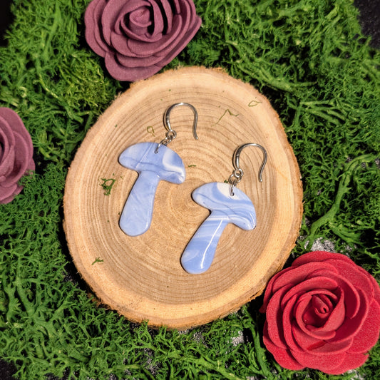 Boucles d’oreilles - Champignons, Nuances de Bleu
