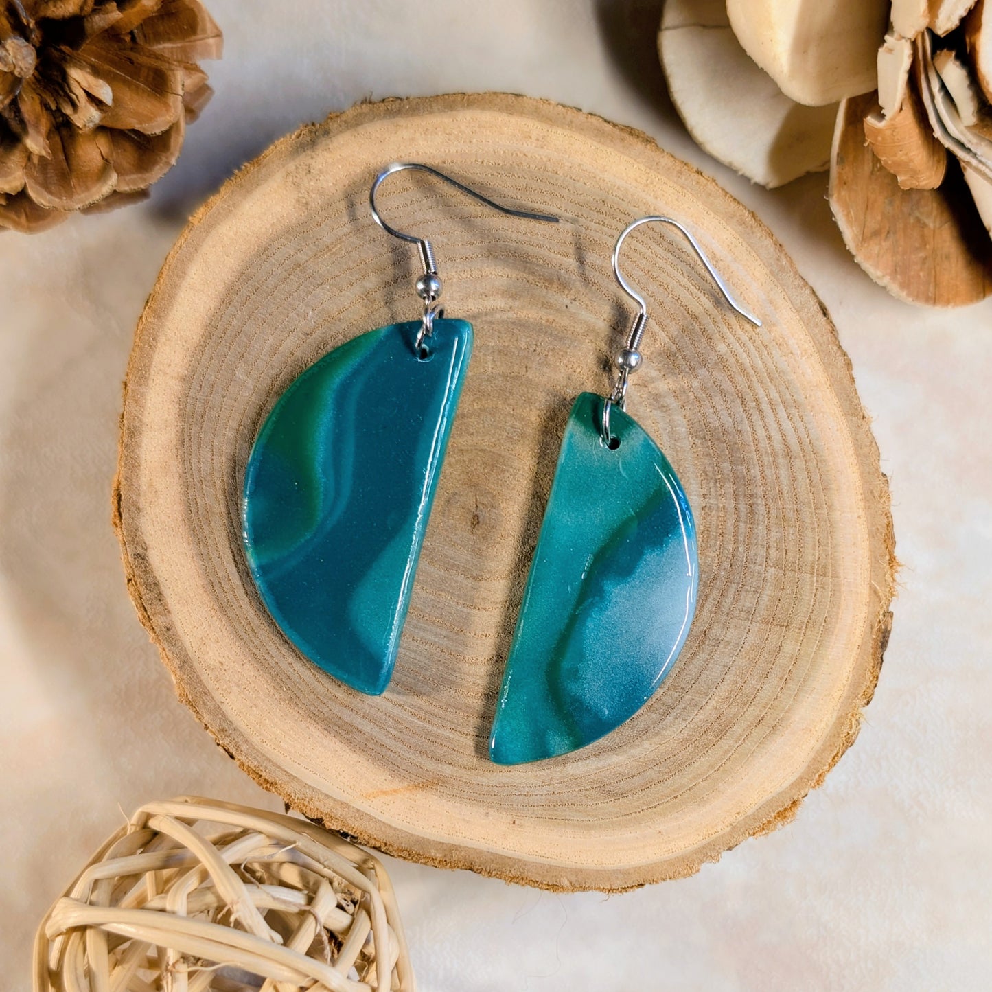 Boucles d’oreilles - Planète Terre, Demi-Cercle