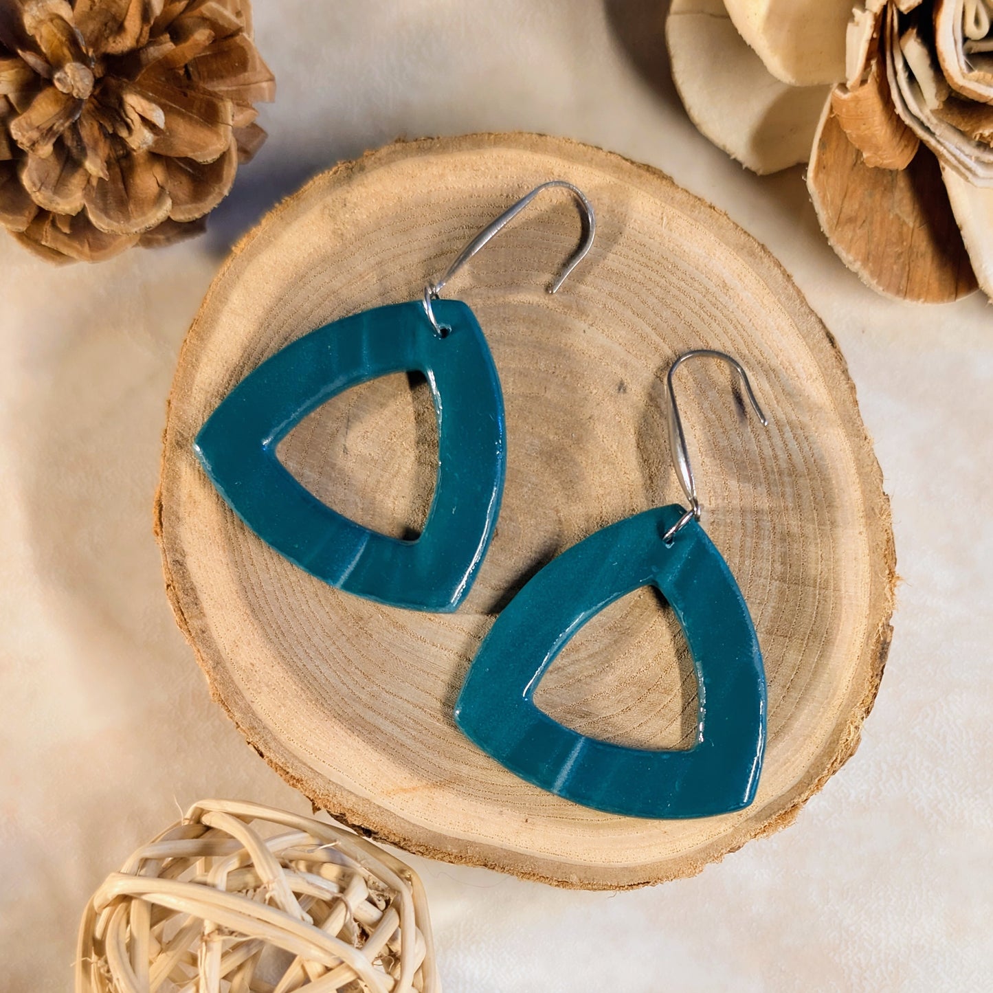 Boucles d’oreilles - Triangles creusés Turquoise