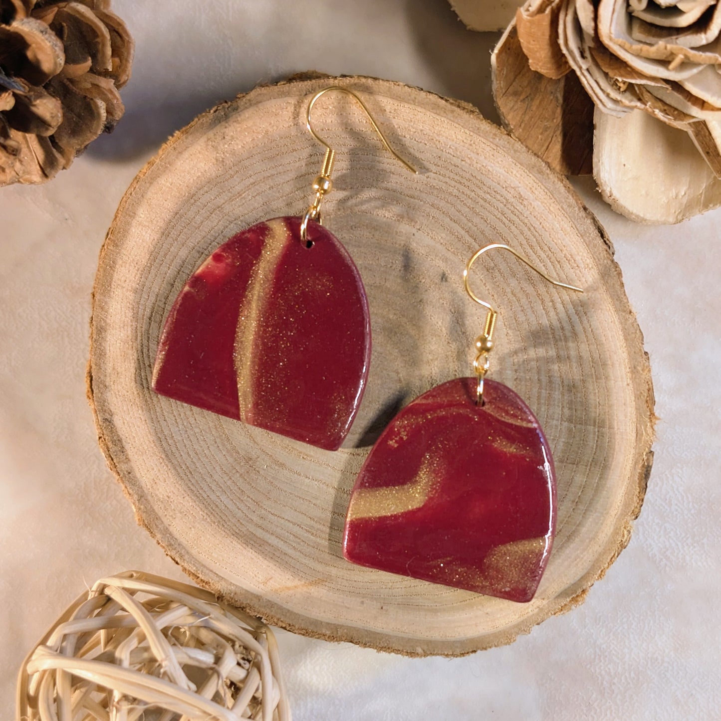 Boucles d’oreilles - Arrondis Bordeaux