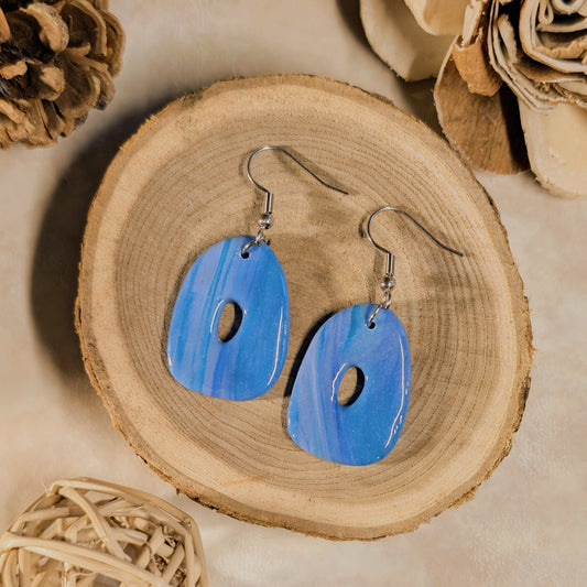 Boucles d’oreilles - Bleu doux (Galet)