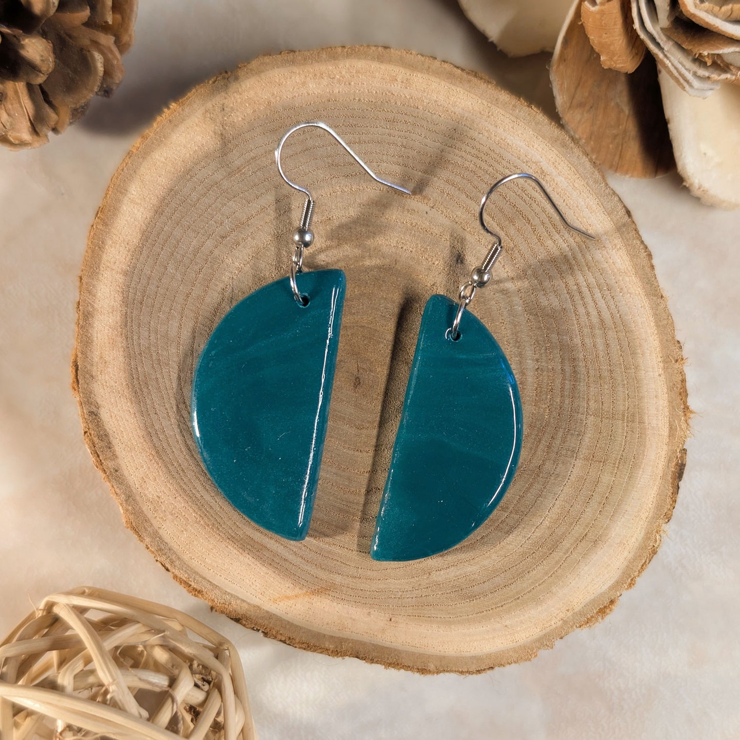 Boucles d’oreilles - Demi-Cercle Turquoise