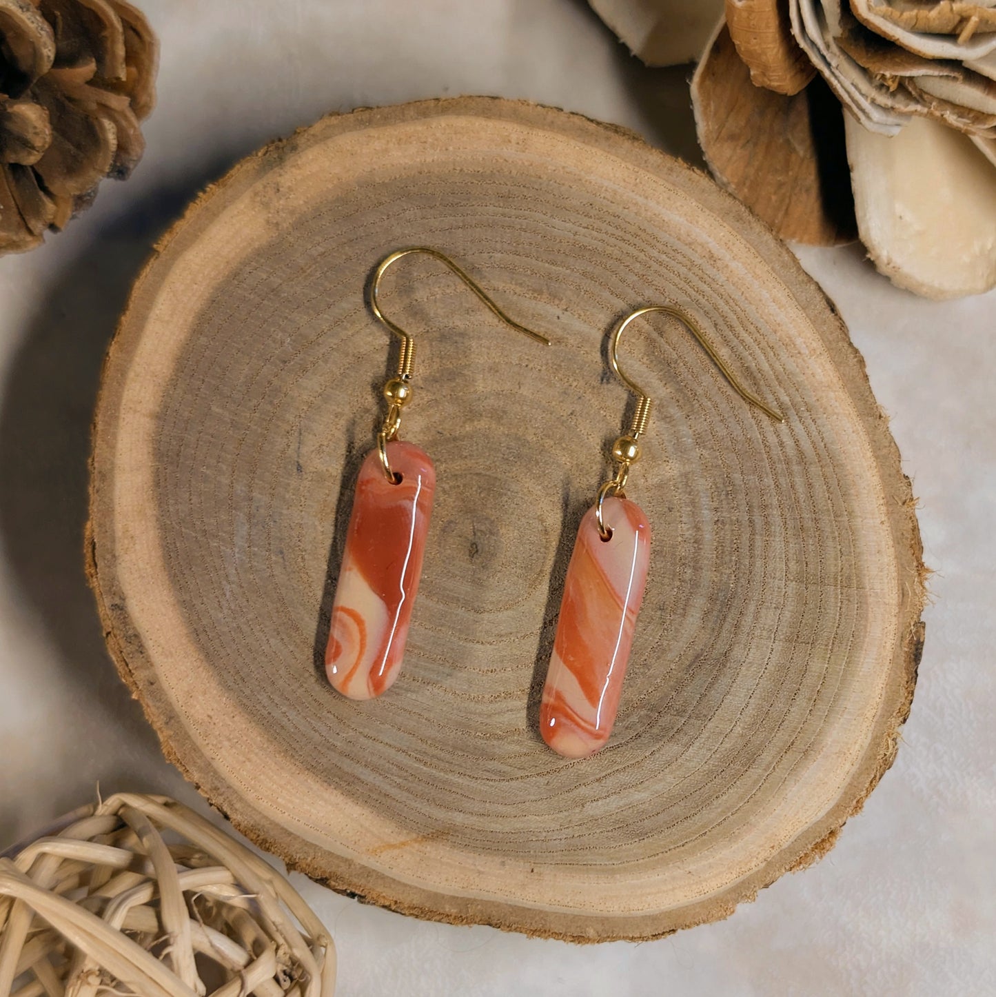 Boucles d’oreilles - Marbre Terracotta