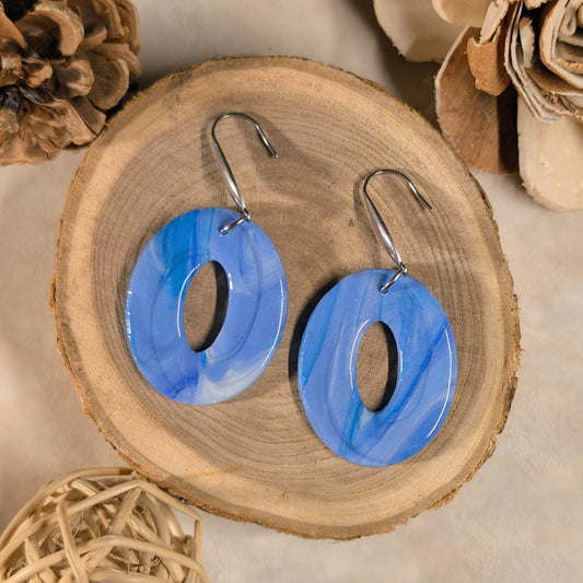 Boucles d’oreilles - Bleu doux (Ovale)