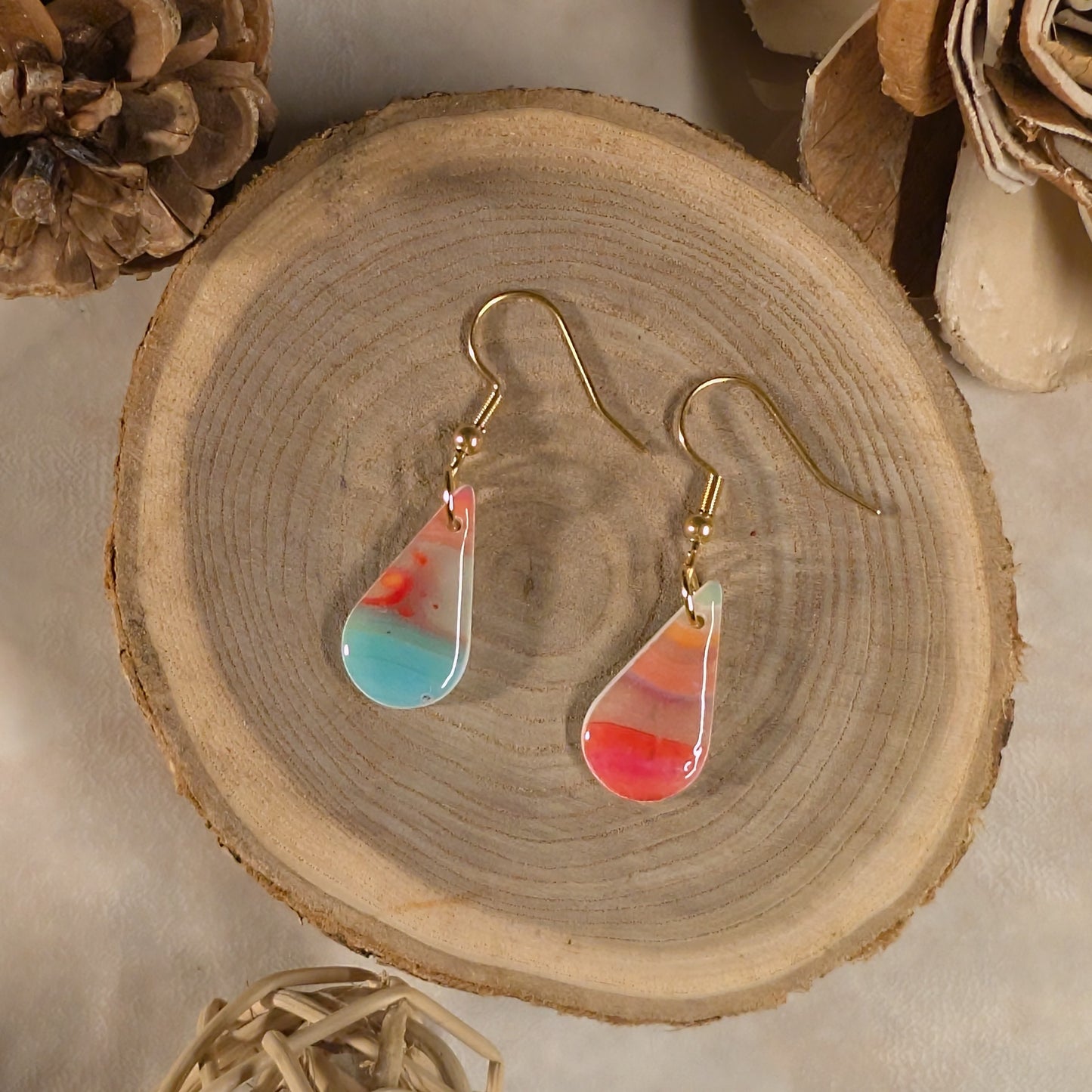 Boucles d’oreilles - Gouttes Aquarelle