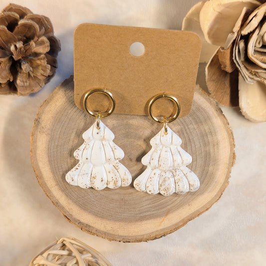 Boucles d’oreilles - Sapin Blanc & apprêt rond
