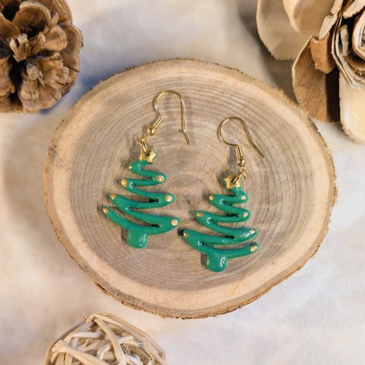Boucles d’oreilles - Sapin Vert Zigzag