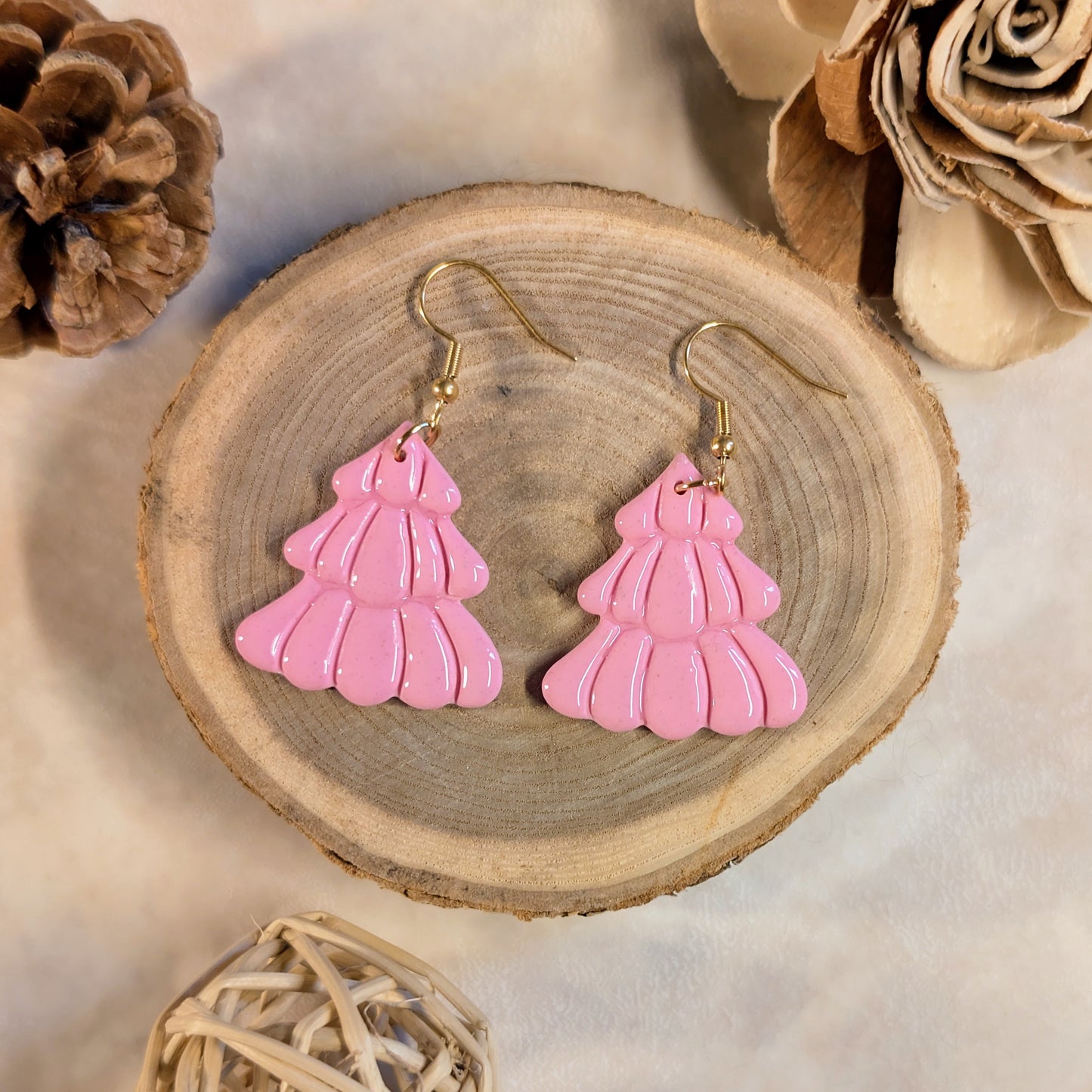Boucles d’oreilles - Sapin Rose