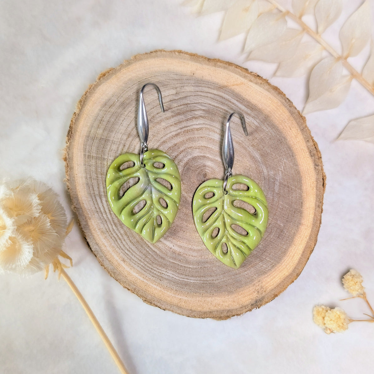 Boucles d'oreilles - Monstera