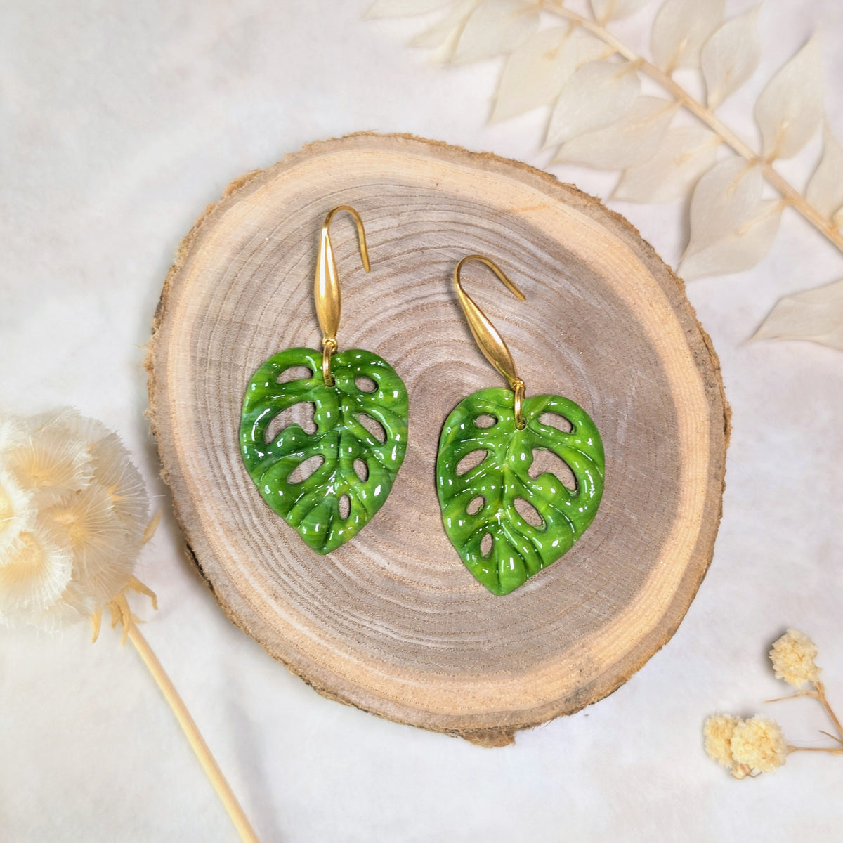 Boucles d'oreilles - Monstera