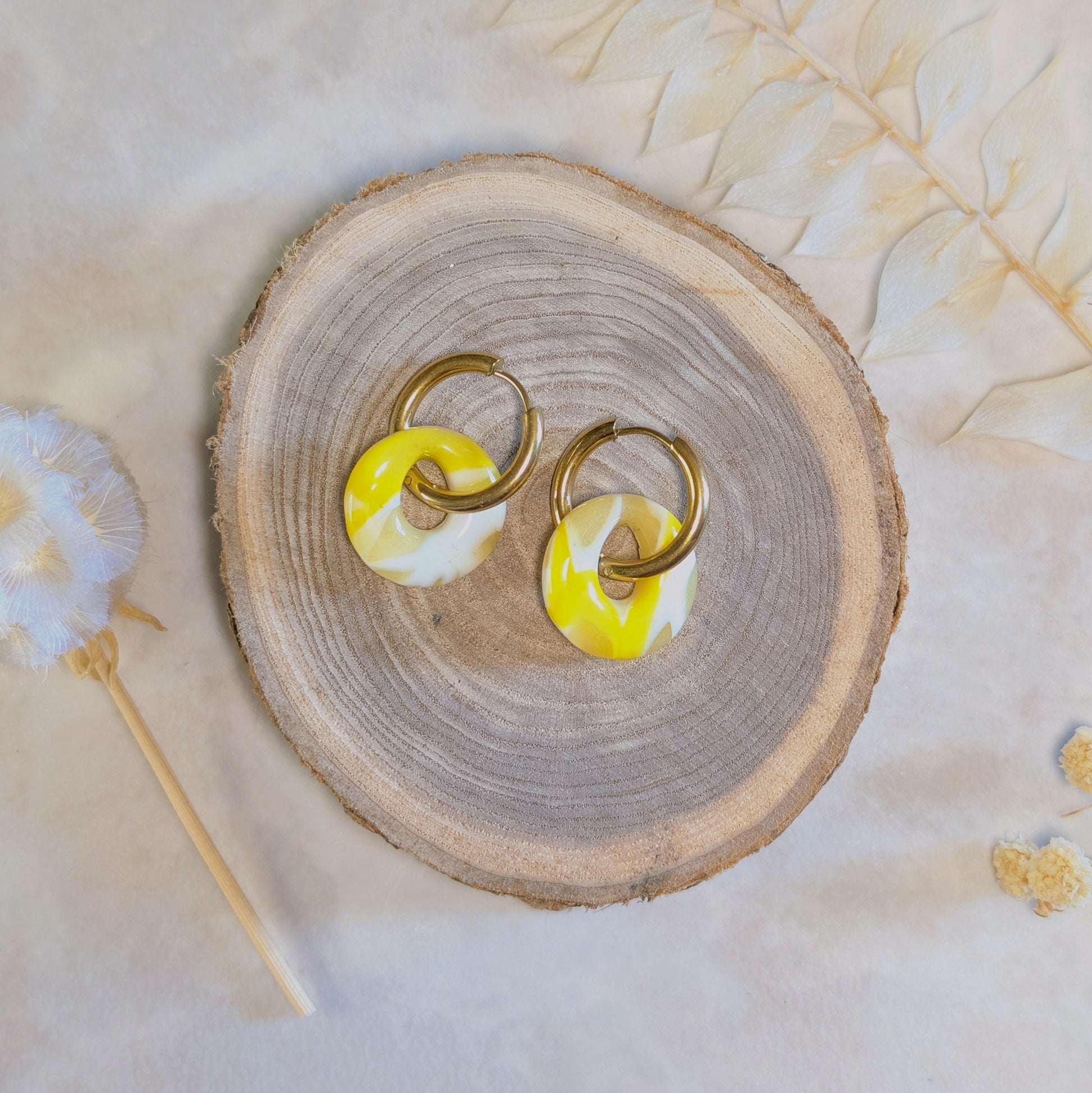 Pampille citron jaune detail