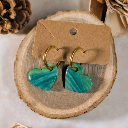 Pampille - Cœur vert Aurore Boréale