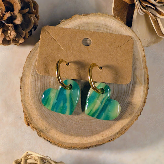 Pampille - Cœur vert Aurore Boréale