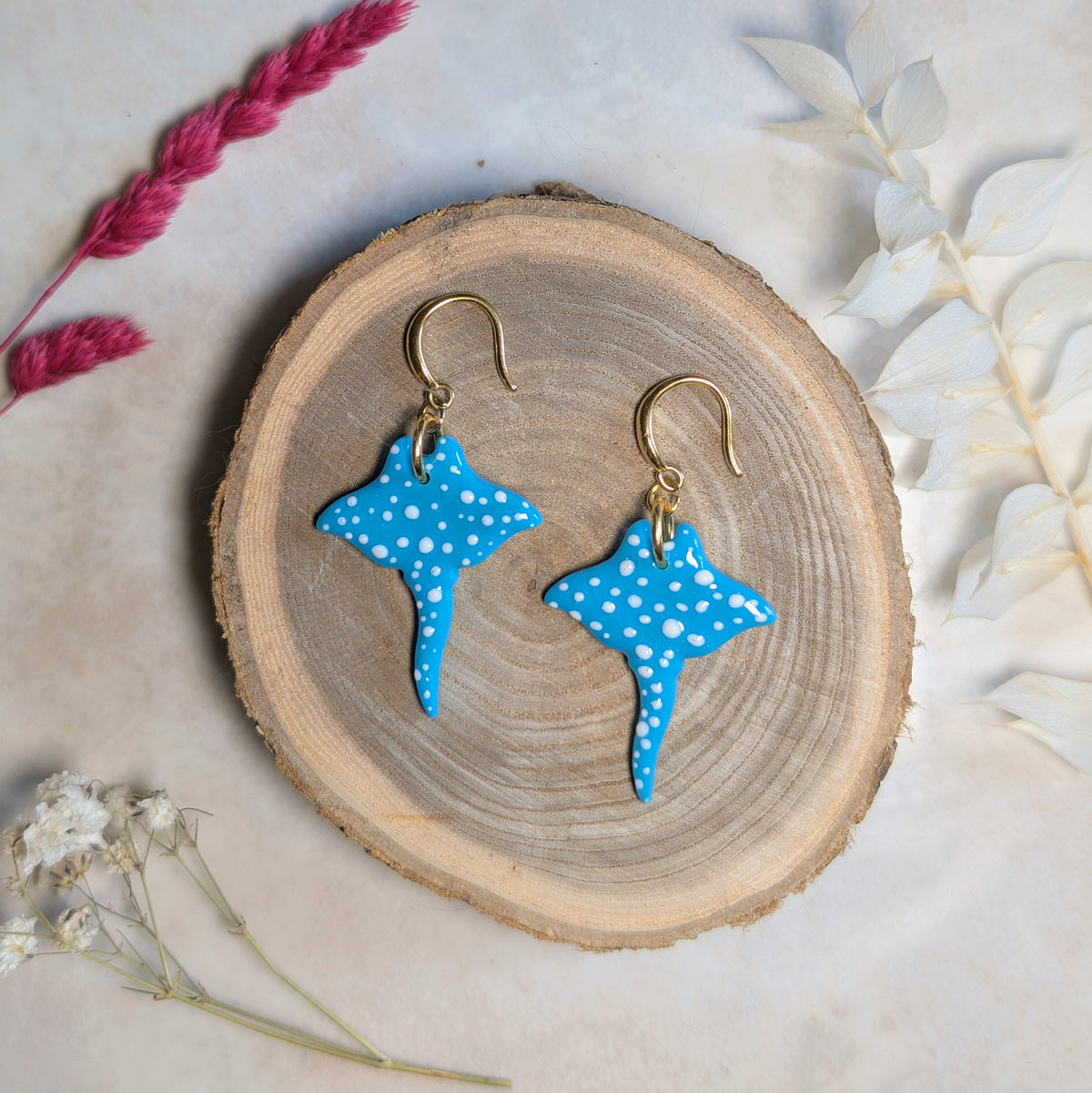 Boucles d'oreilles Raie manta