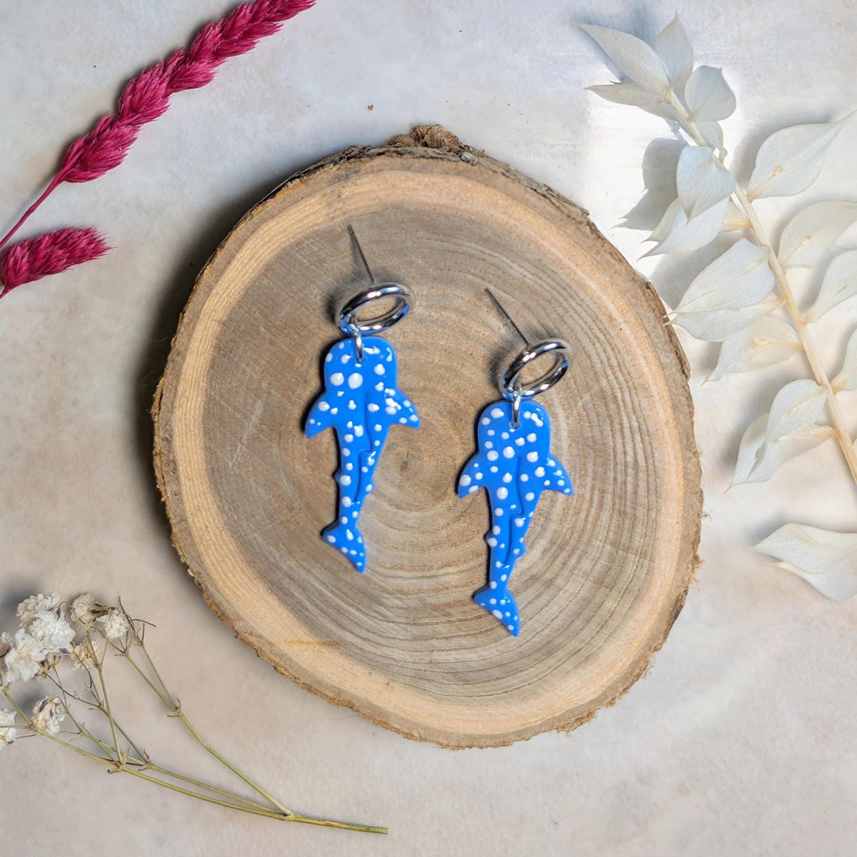 Boucles d'oreilles Requin mouchete