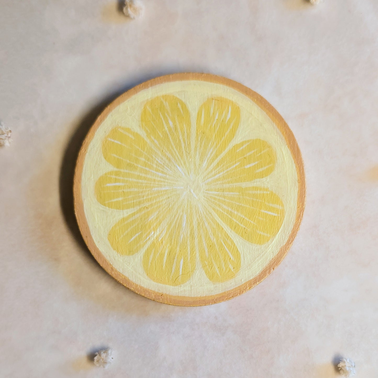 Miroir de poche peint - Citron