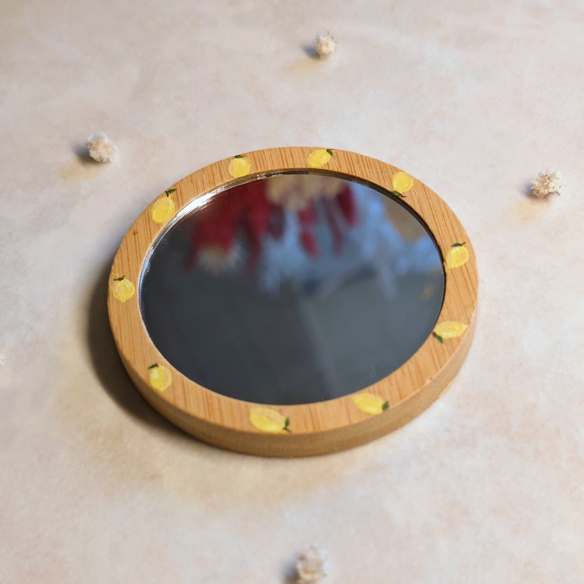Miroir de poche peint - Citron