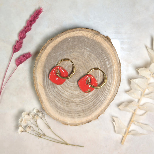 Pampille - Coeur rouge dore