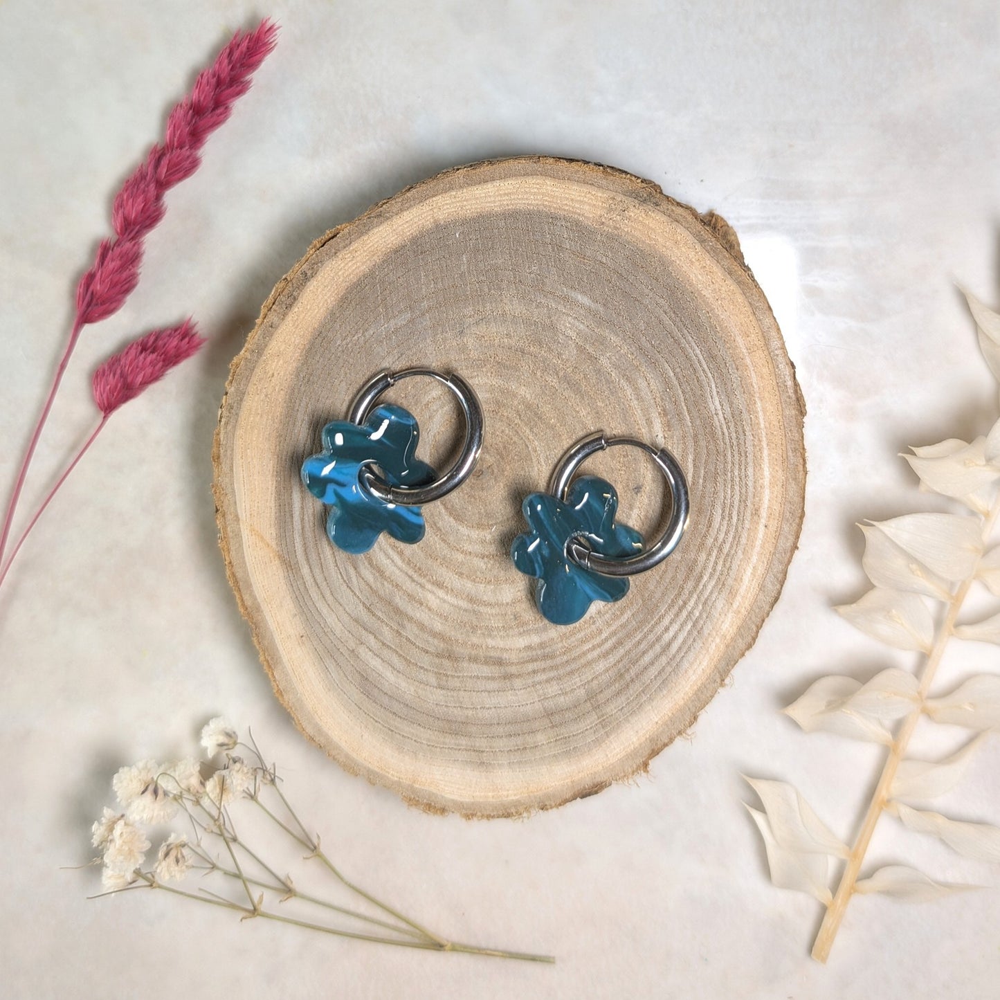 Pampille - Fleur bleu petrole
