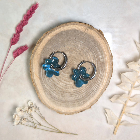 Pampille - Fleur bleu petrole