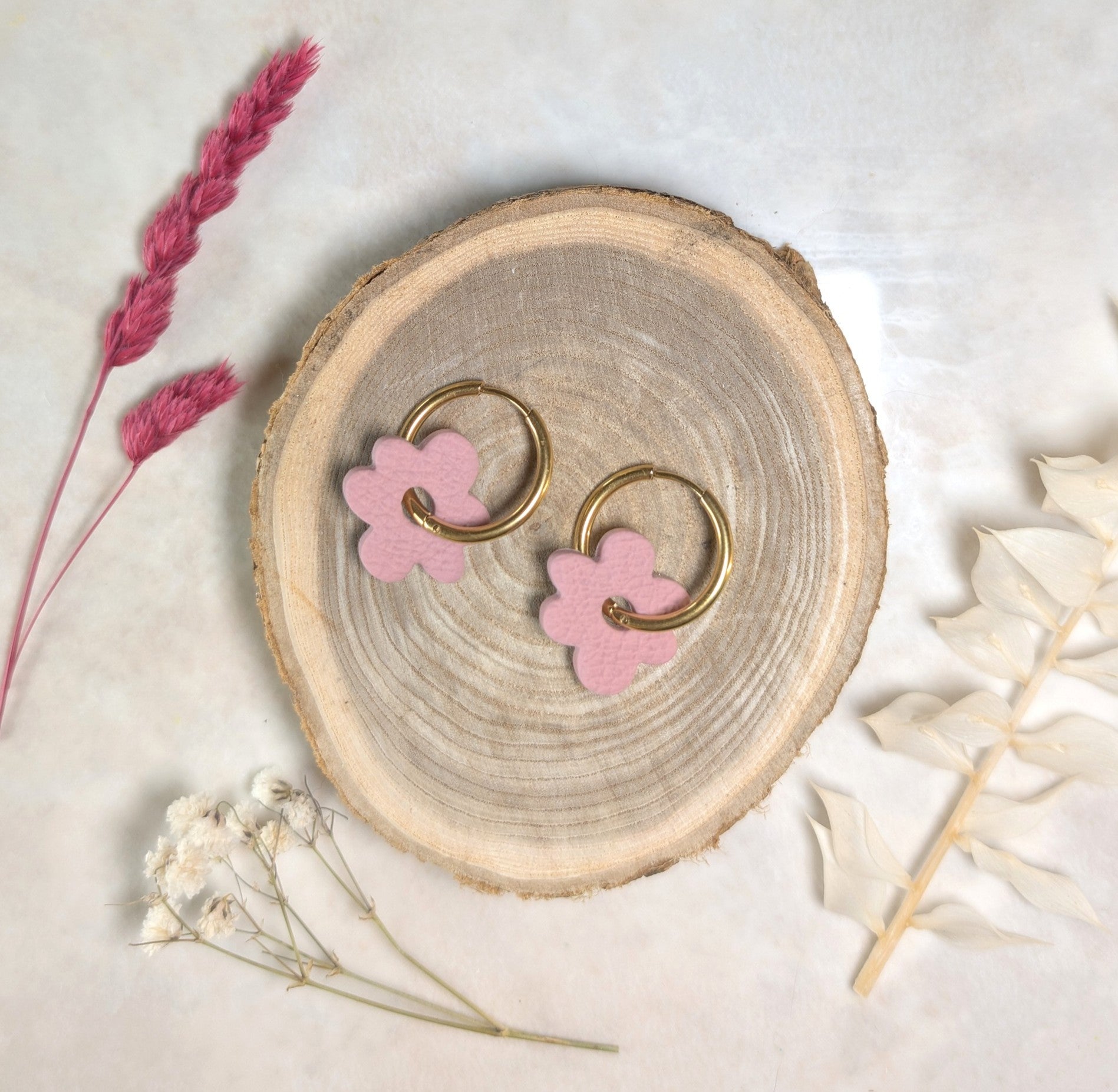 Pampille - Fleur rose poudre