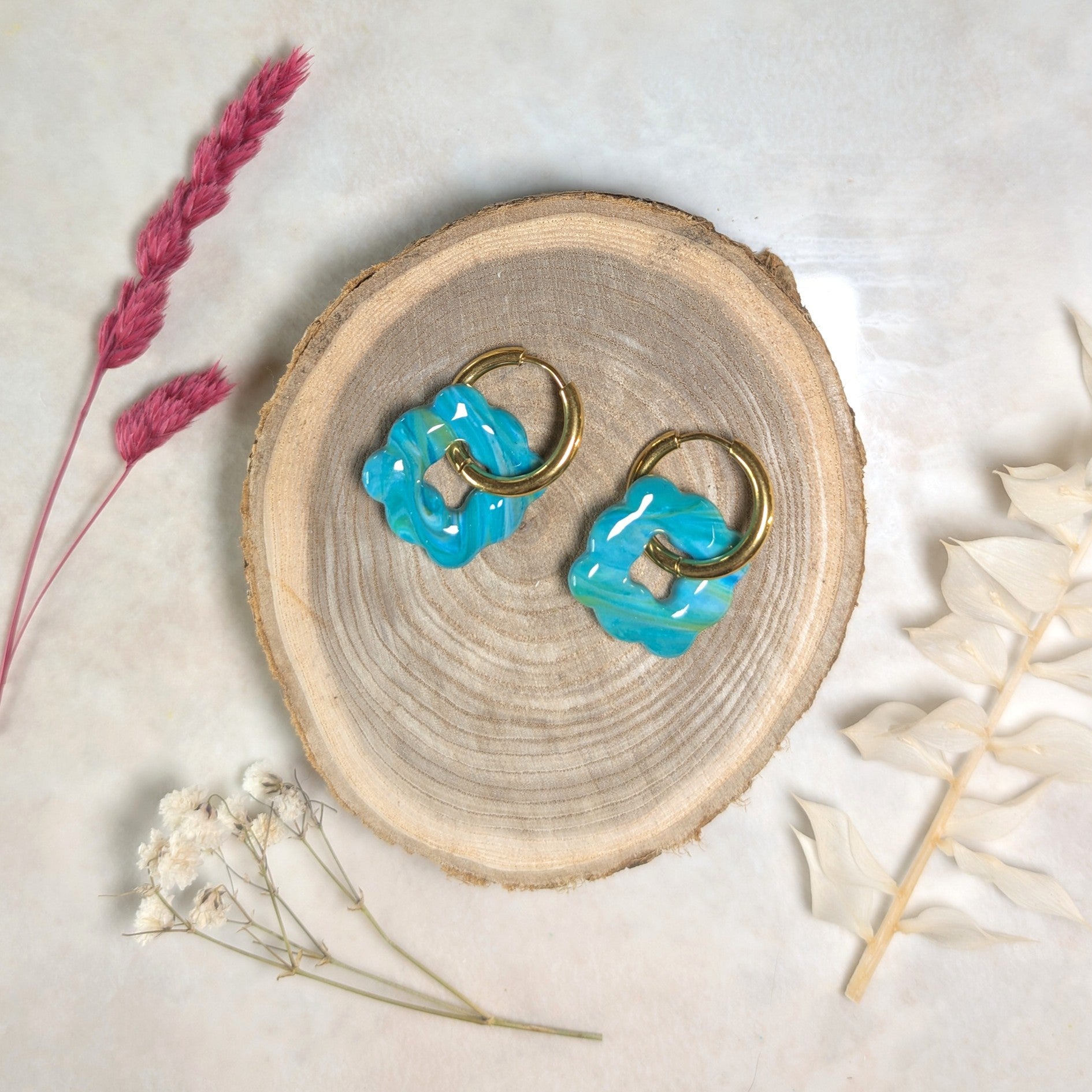 Pampille - Fleur turquoise