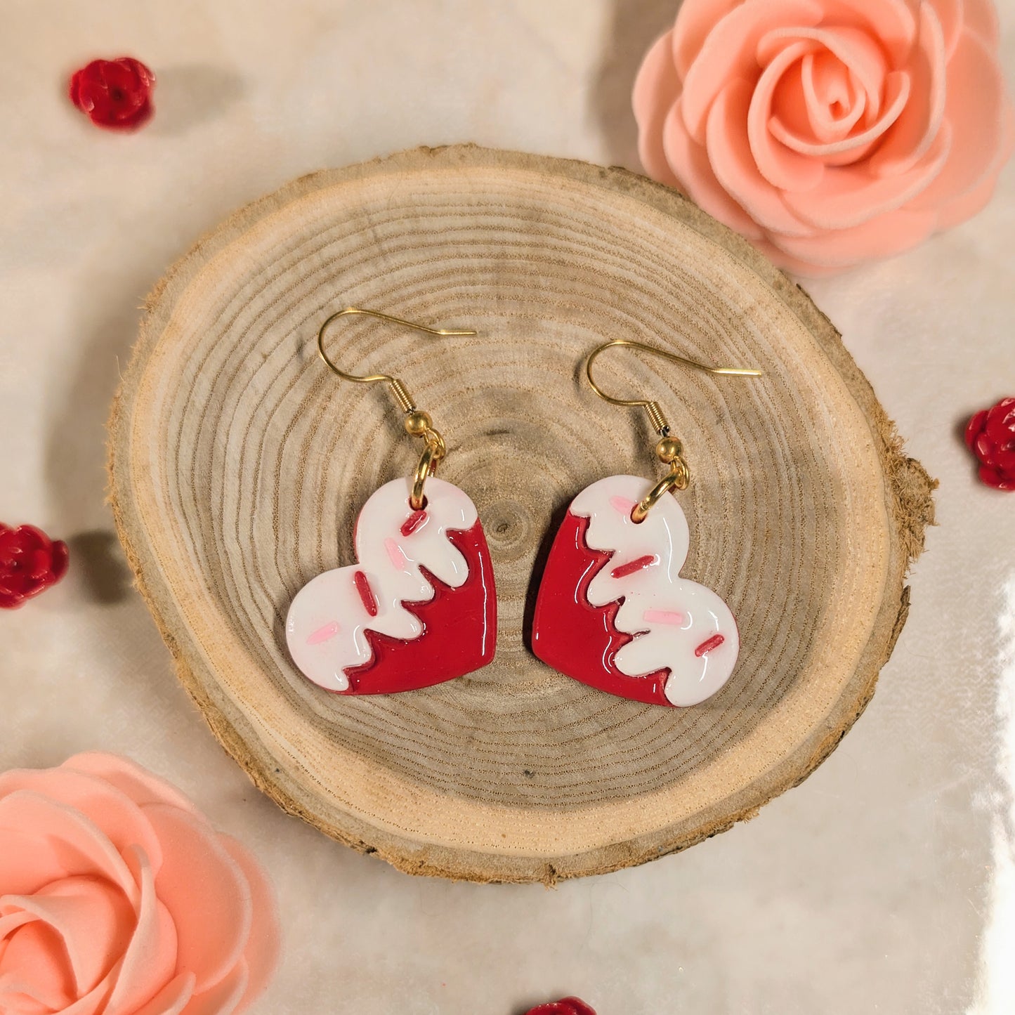 Boucles d’oreilles - St Valentin, cœurs fondants
