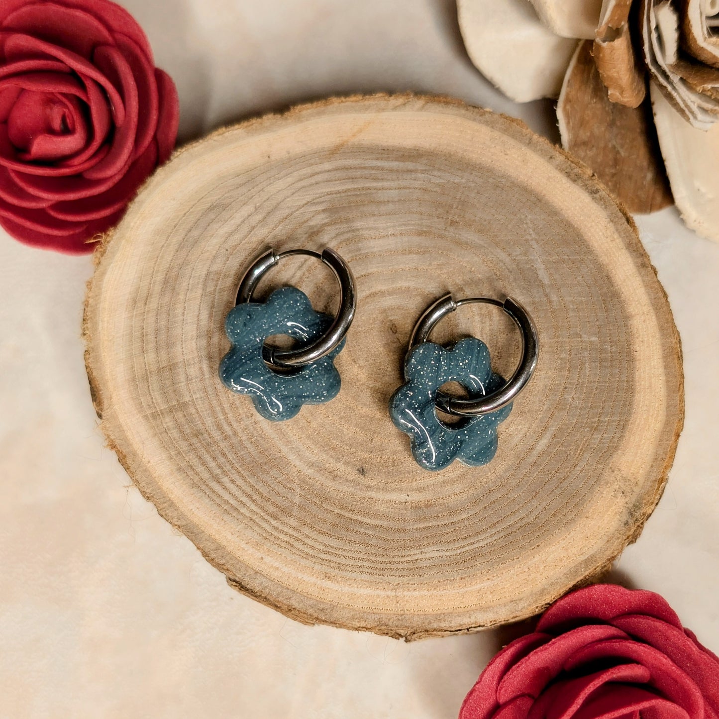 Pampille - fleurs pailletées